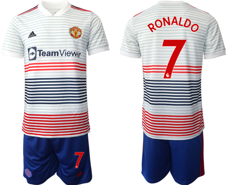 Men 2022-2023 Club Manchester United away white 7 Adidas Soccer Jersey
